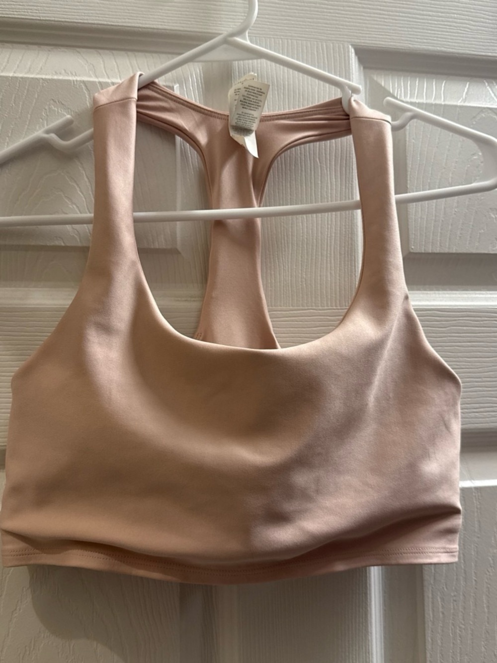 ALO Yoga light pink shimmer  Racerback Sports Bra
